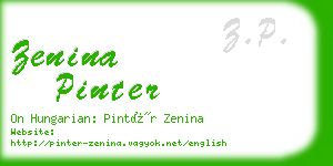 zenina pinter business card